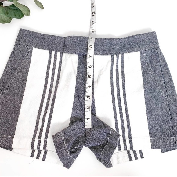 Vince Mid-Rise Short French Stripe Blue White Size 0 - Picture 8 of 12